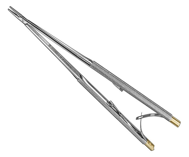 CASTROVIEJO, micro needle holder, 18cm, TC