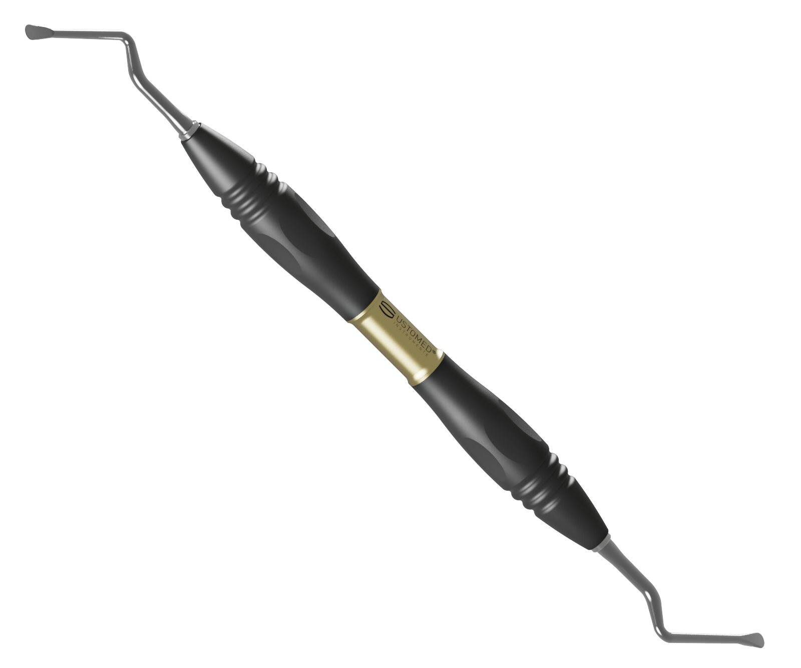 Lucas – Scharfer Löffel – Fig. 87, doppellendig, 2 mm, gezahnt – Serie BLACK SPINE – extra scharf