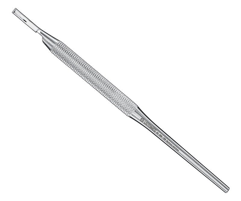 Scalpel handle, 15 cm, round shaped