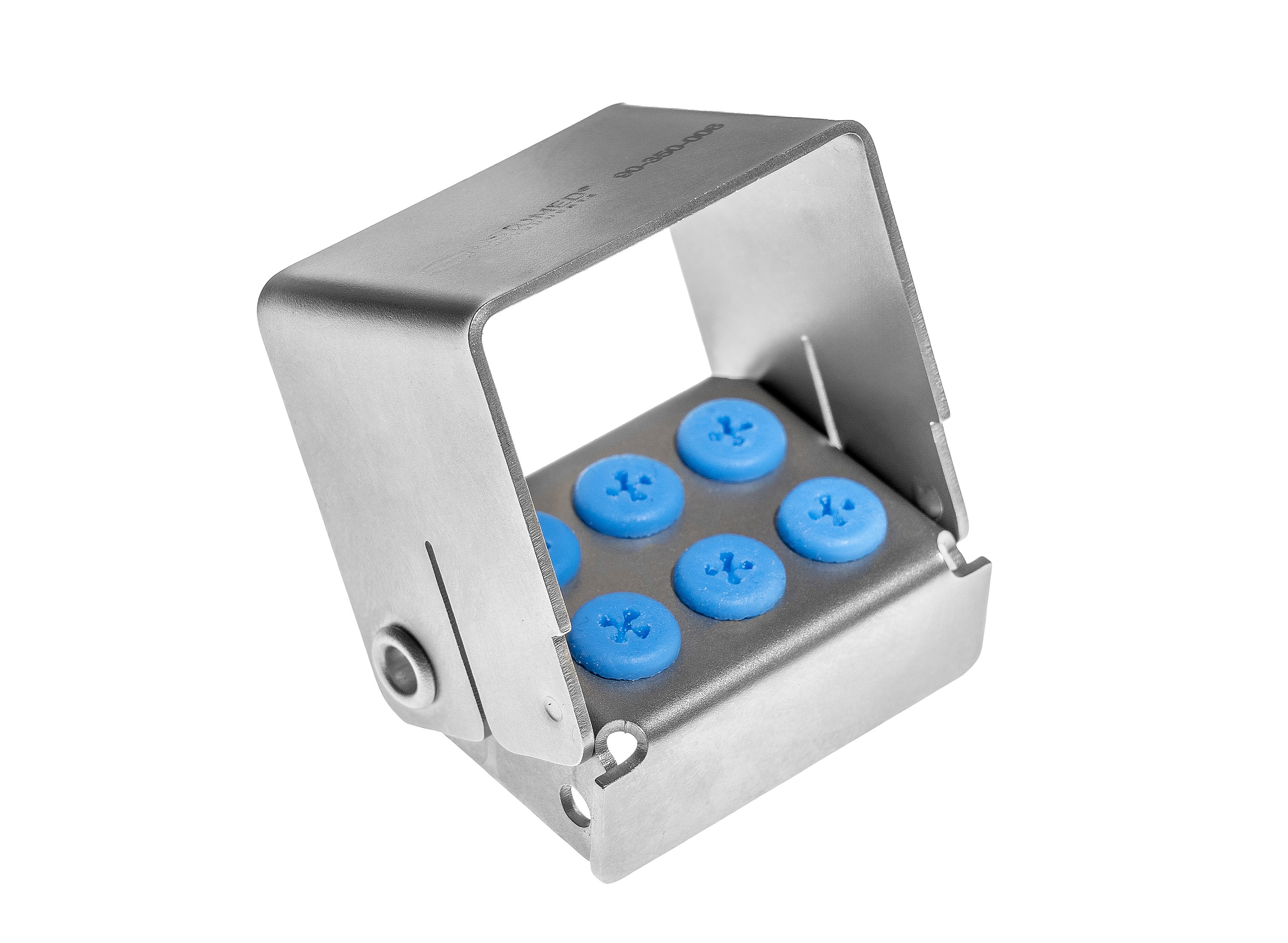 Bur stand – for 6 instruments, incl. 6 blue silicone plugs – compact organization