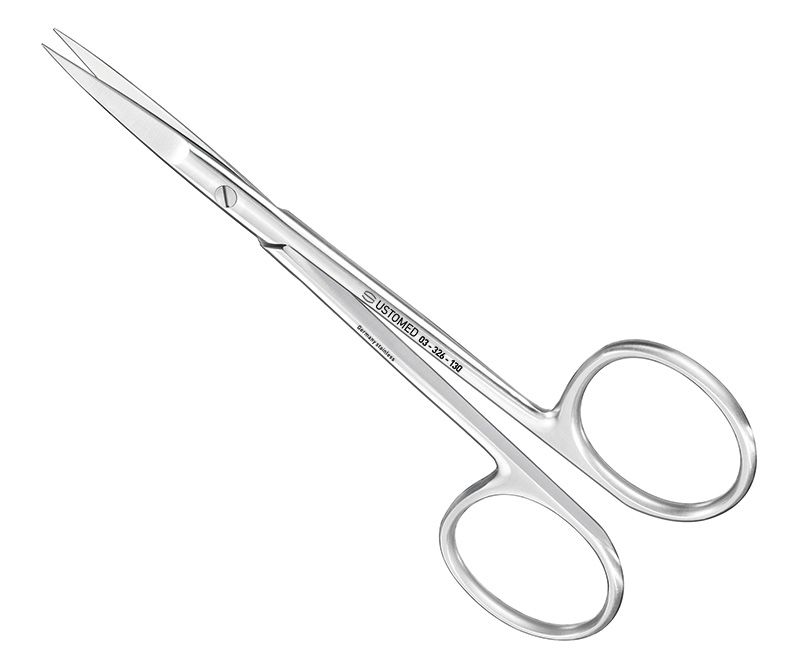 Suture-/gum scissors, 13 cm, straight