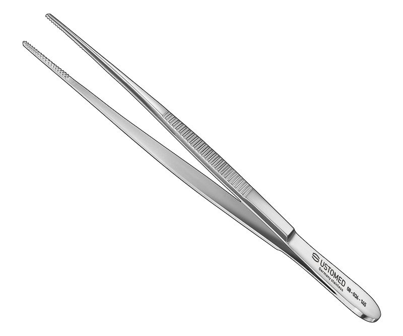 Dissecting forceps, 14, 5cm, cross-serrated