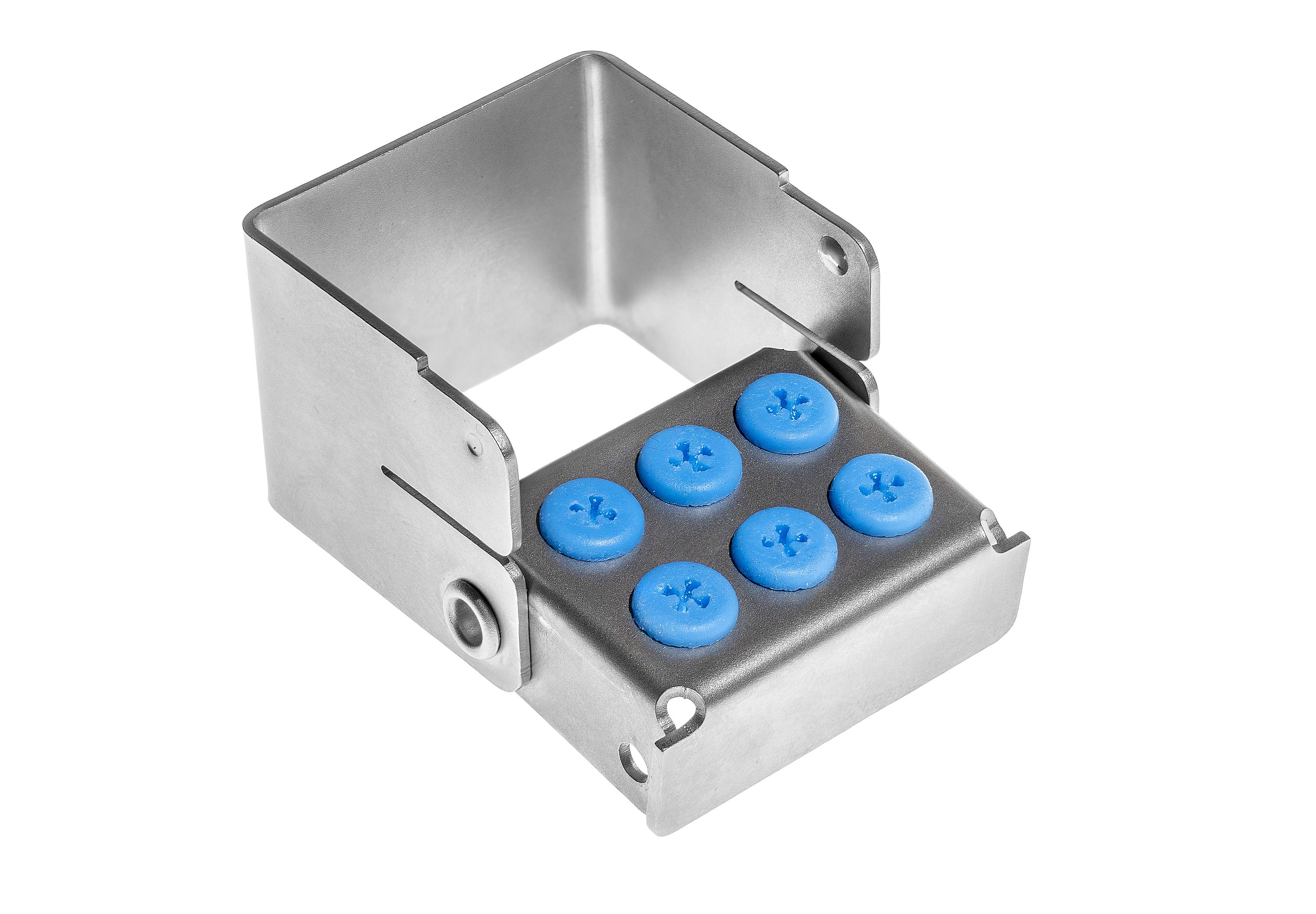Bur stand – for 6 instruments, incl. 6 blue silicone plugs – compact organization