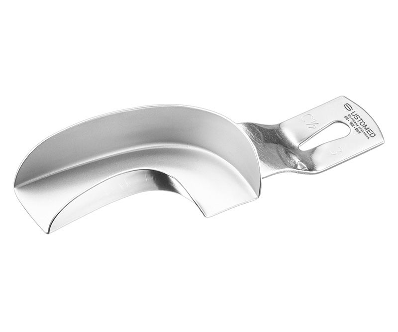 Impression tray, unperf., part., 1/2L, sz.3