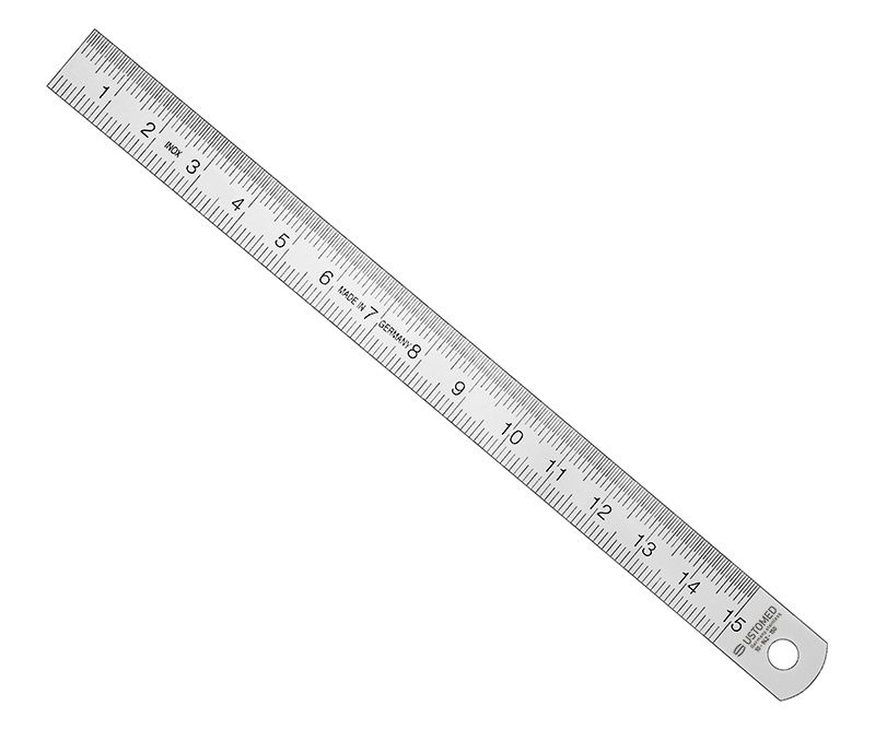 Ruler, 15 cm, metal - only for comparitive measurements -