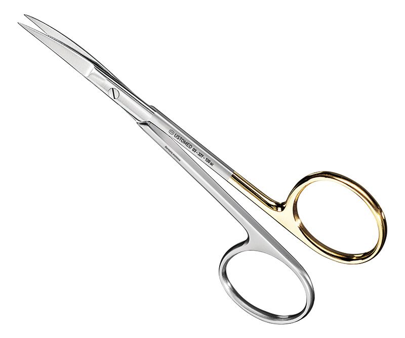 Suture-/gum scissors, 13 cm, curved, SC