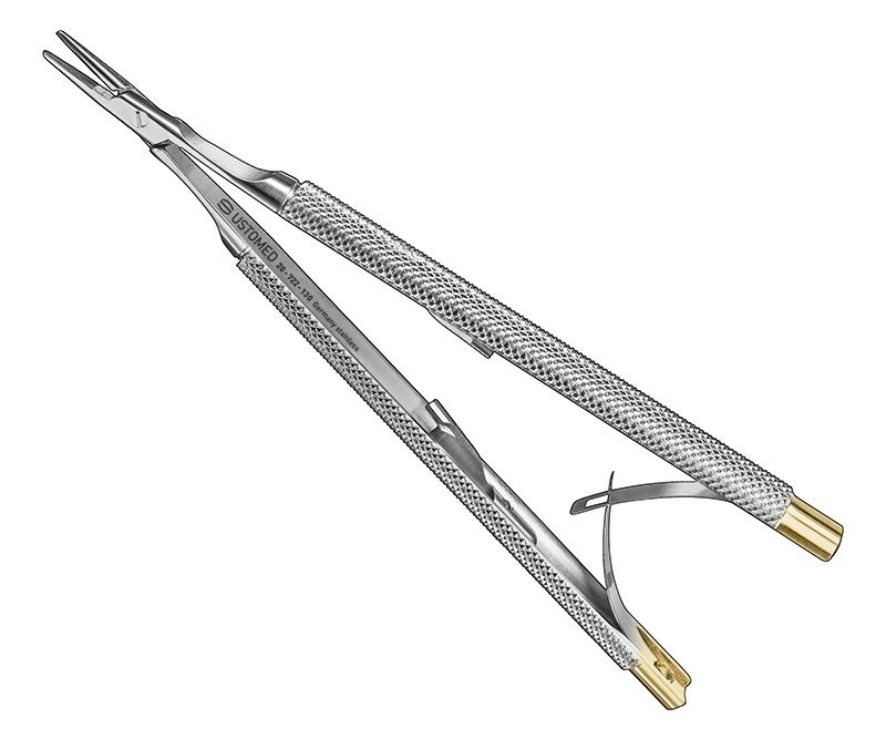 CASTROVIEJO, micro needle holder, 13cm, TC