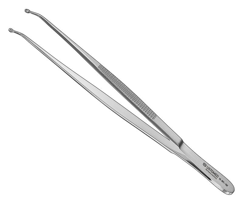 Suture forceps, 16 cm, with eye tips