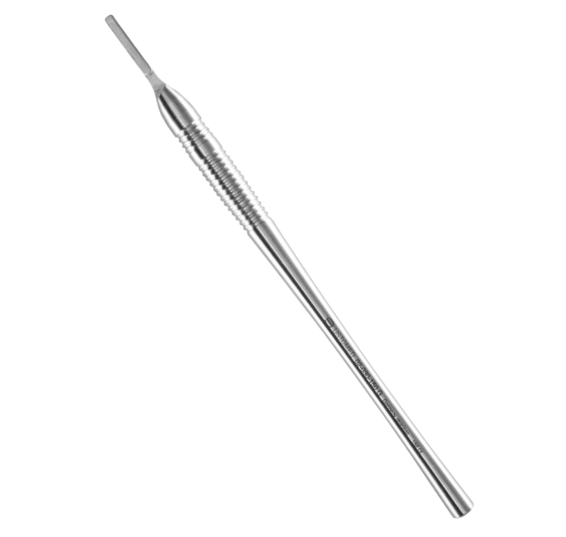 Scalpel handle, 15 cm, round shaped, smooth