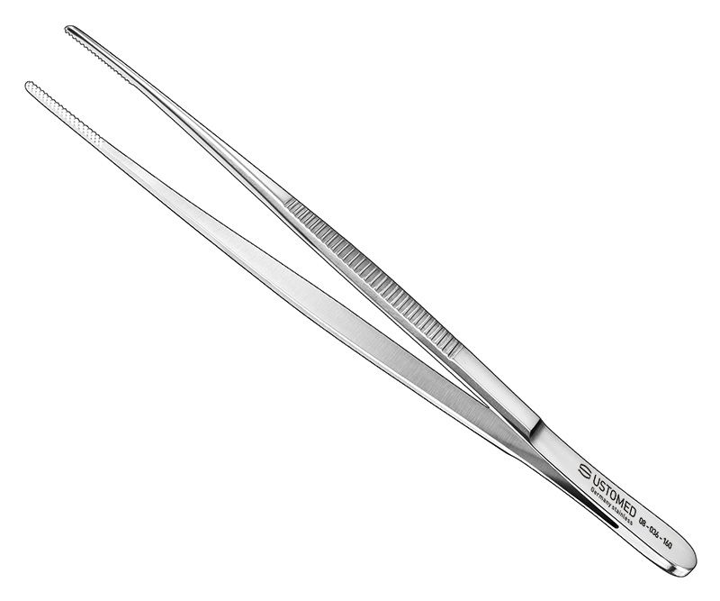 Dissecting forceps, 16 cm, cross-serrated