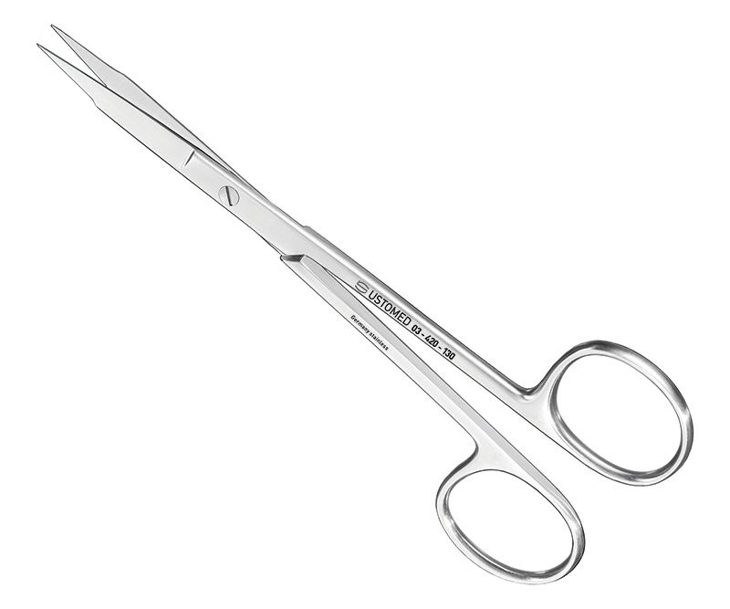 FOX, suture-/gum scissors, 13cm, str., plain