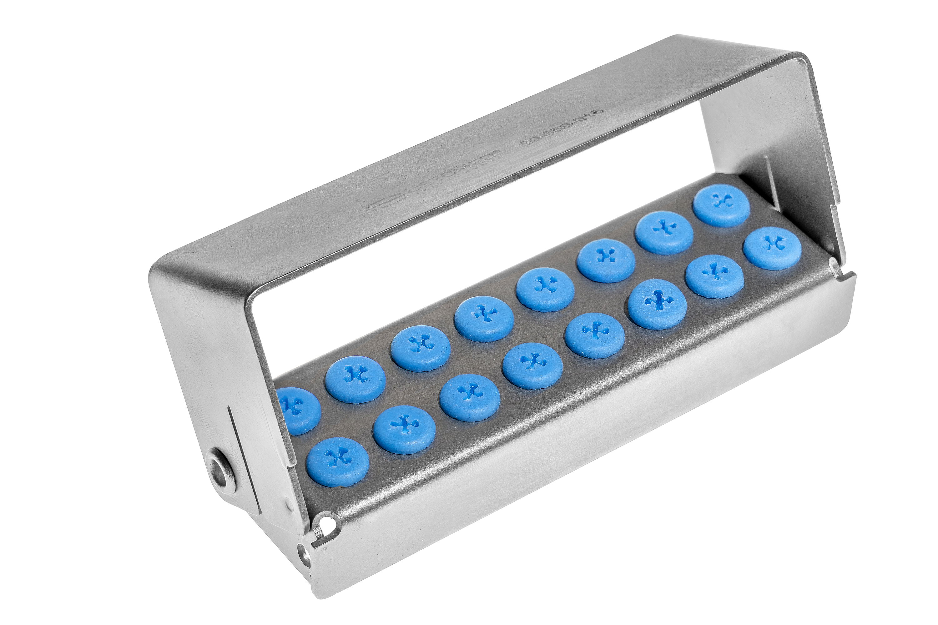 Bur stand – for 16 instruments, incl. 16 blue silicone plugs – compact organization