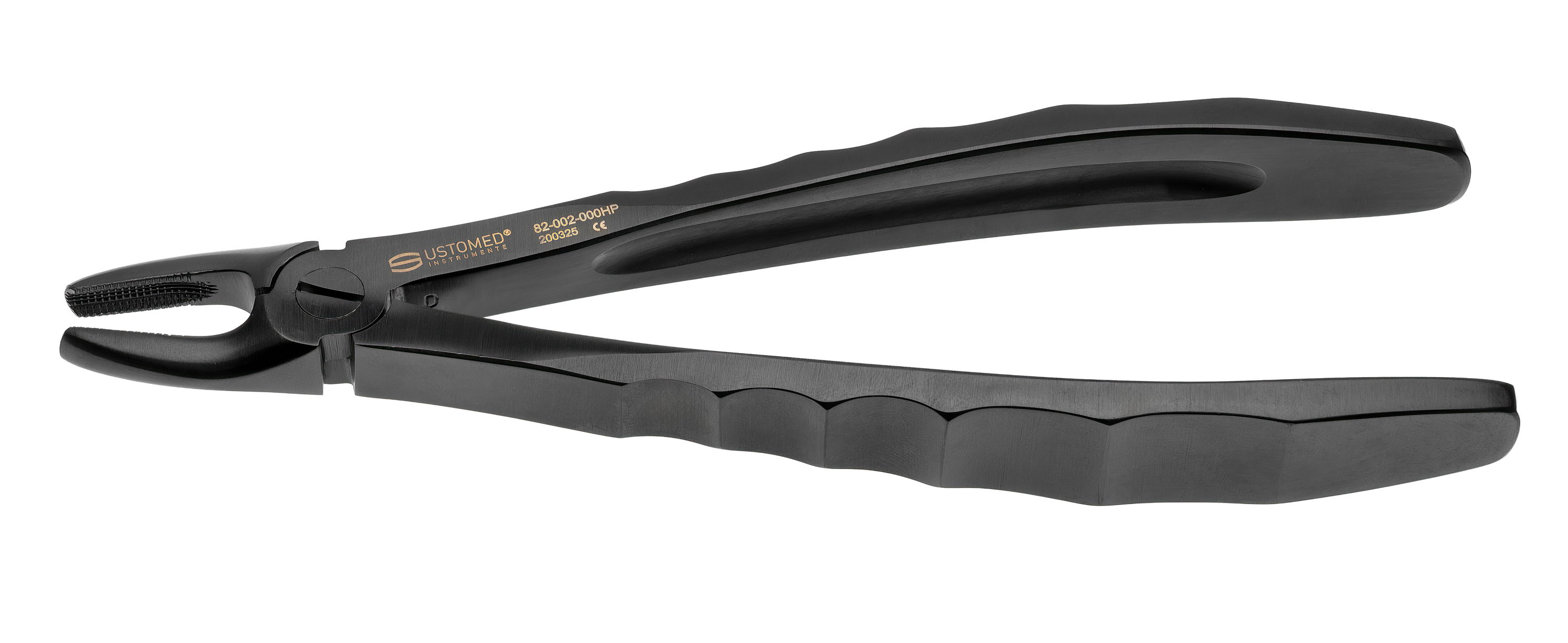 Tooth forceps – upper jaw, anterior, Fig. 2 – traction profile, black DLC coating – BLACK SPINE