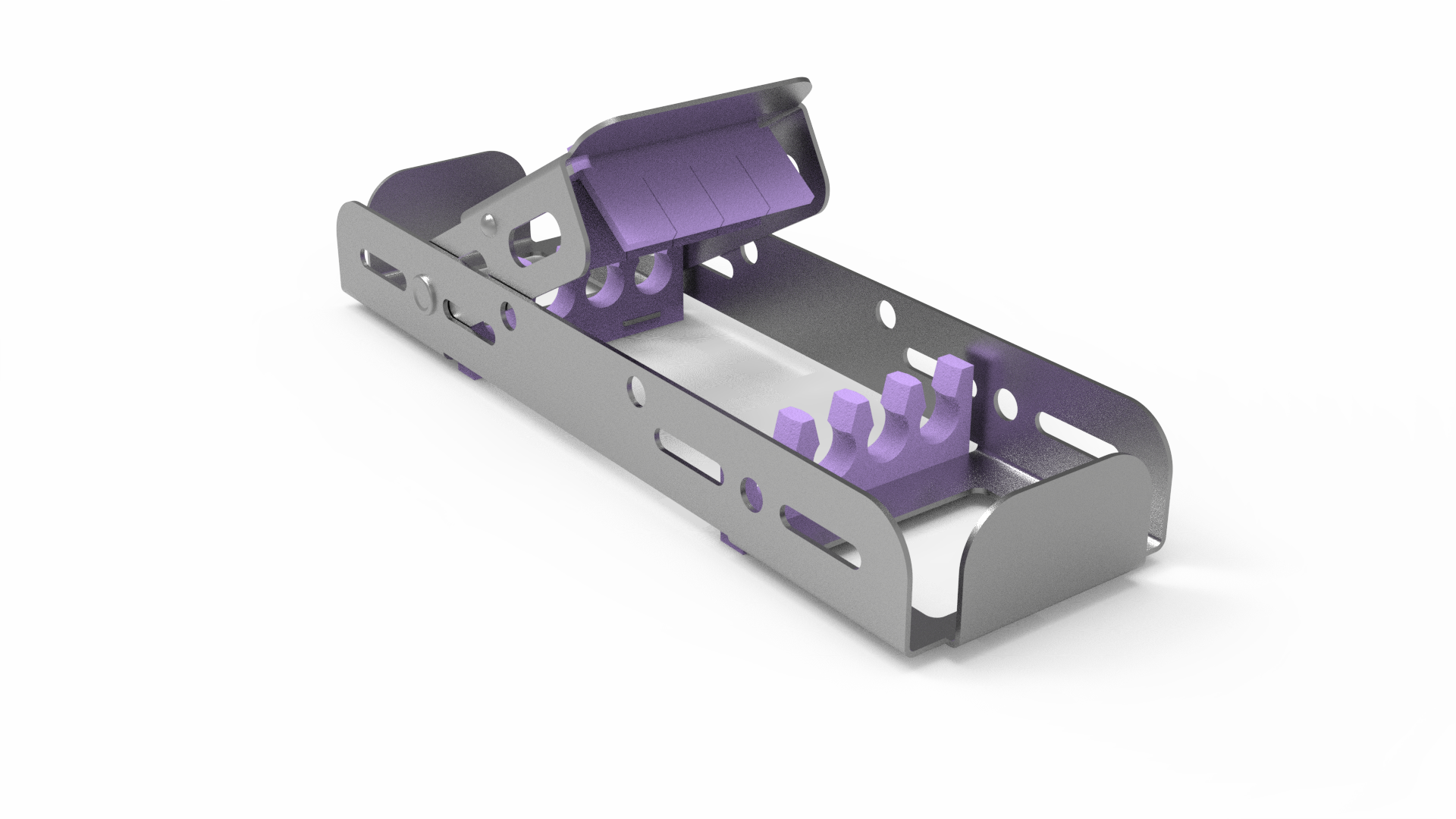 Demi-Sterilisier- und Lagerungsrahmen für 4 Instrumente Demi-Sterilisier- und Lagerungsrahmen für 4 Instrumente