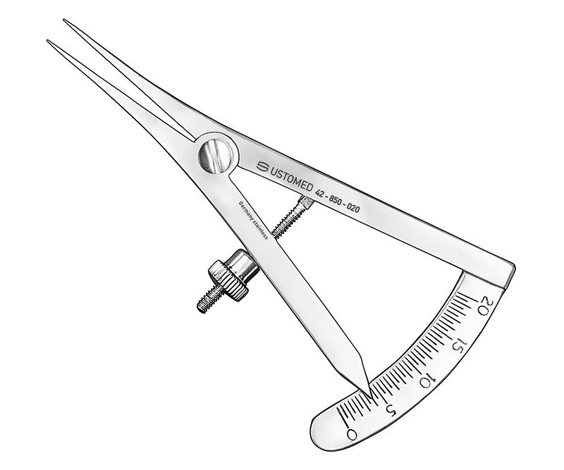 CASTROVIEJO, caliper, 20 mm, straight - only for comparitive measurements -