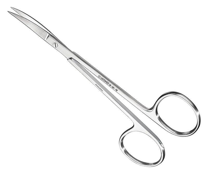 Suture-/gum scissors, 11, 5 cm, curved