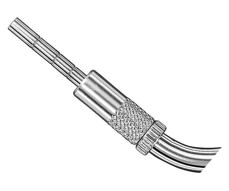 Bone Condenser, bajonettförmiger Schaft, Spitze konkav,3,3 mm Durchm.,zylindrisch mit stufenlos verstellbarer Tiefenmark.